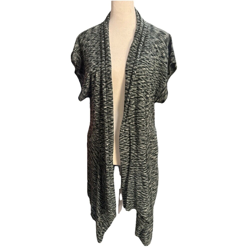 Nine West Jeans Short Sleeve Knit Cardigan LG Lightweight Lagenlook Boho Artsy